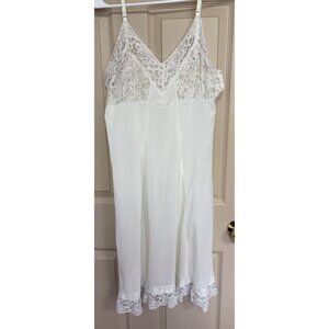 Sippi Vintage Rare Slip Chemise Nightgown Sheer Lace Top Nylon Body Lace Size 38
